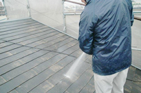 高圧水洗い洗浄 屋根1